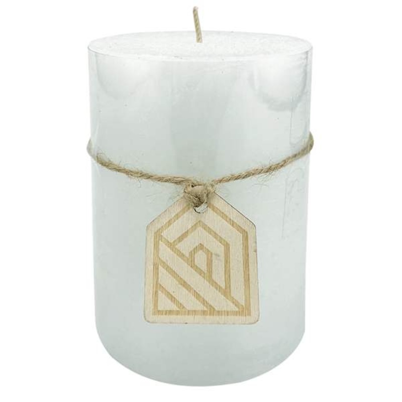 Light Blue Unscented Pillar Candle, 3×4