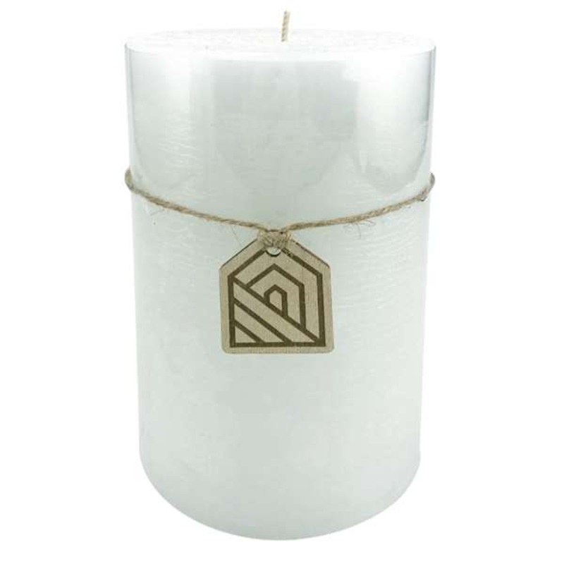 Light Blue Unscented Pillar Candle, 4×6
