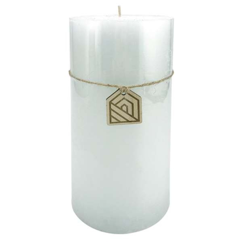 Light Blue Unscented Pillar Candle, 4×8