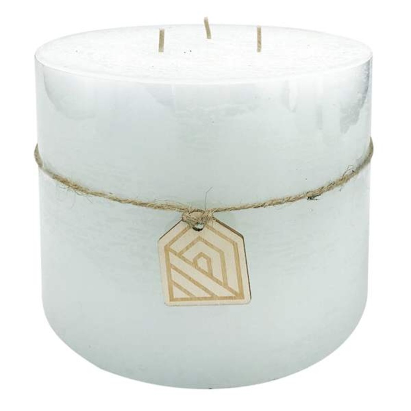 Light Blue Unscented Pillar Candle, 6×5