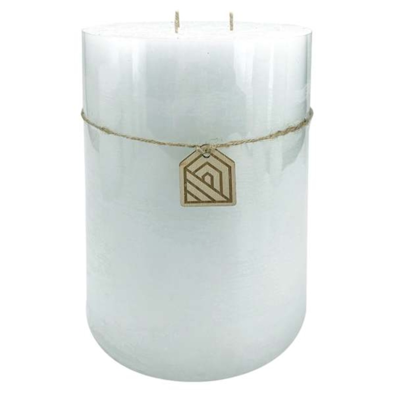 Light Blue Unscented Pillar Candle, 6×8