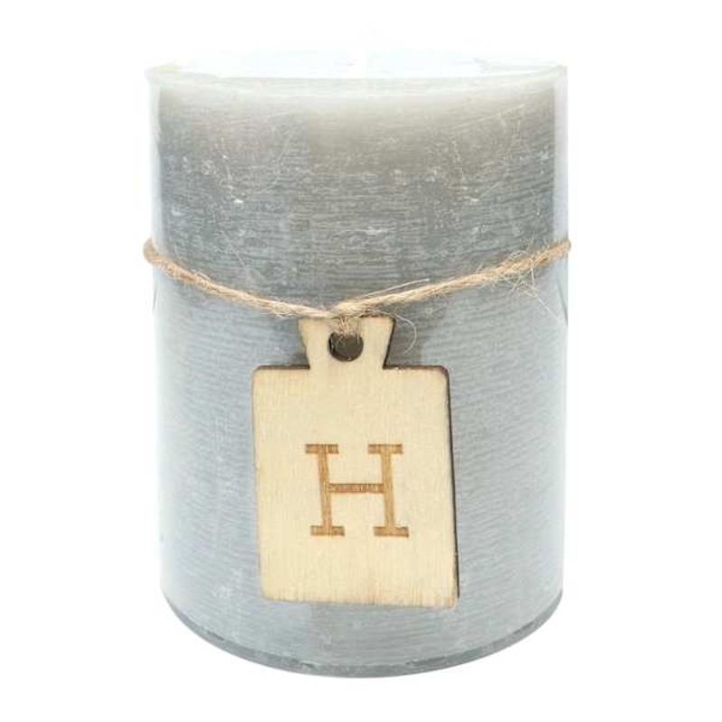 Light Grey Unscented Pillar Candle, 3×4