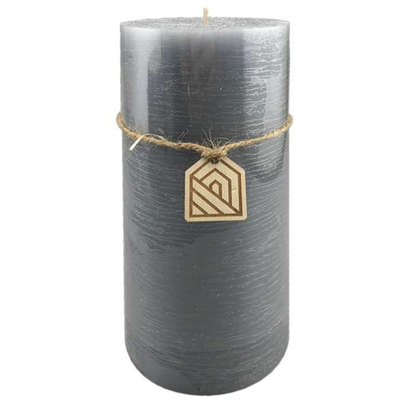 Light Grey Unscented Pillar Candle, 3×6