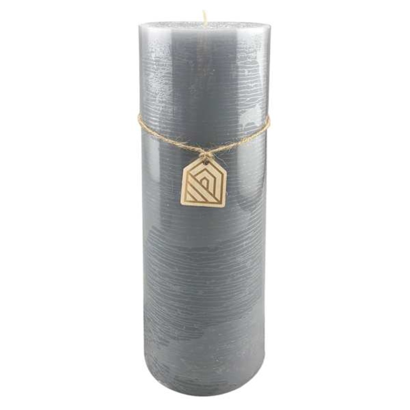 Light Grey Unscented Pillar Candle, 4×11