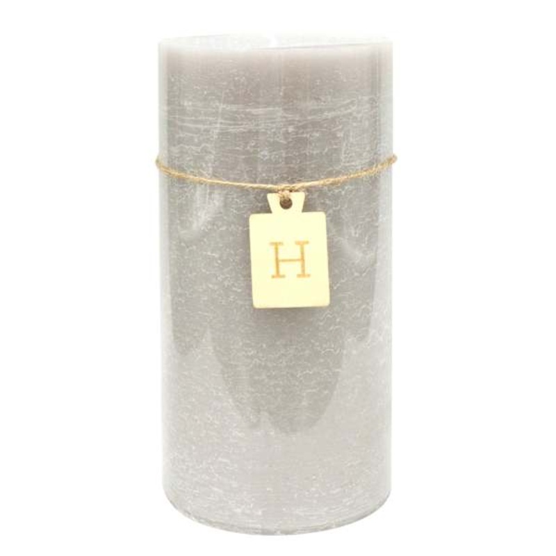 Light Grey Unscented Pillar Candle, 4×8