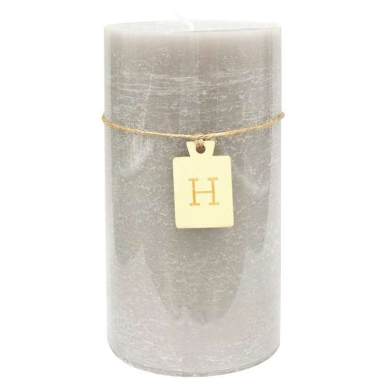 Light Grey Unscented Pillar Candle, 6″