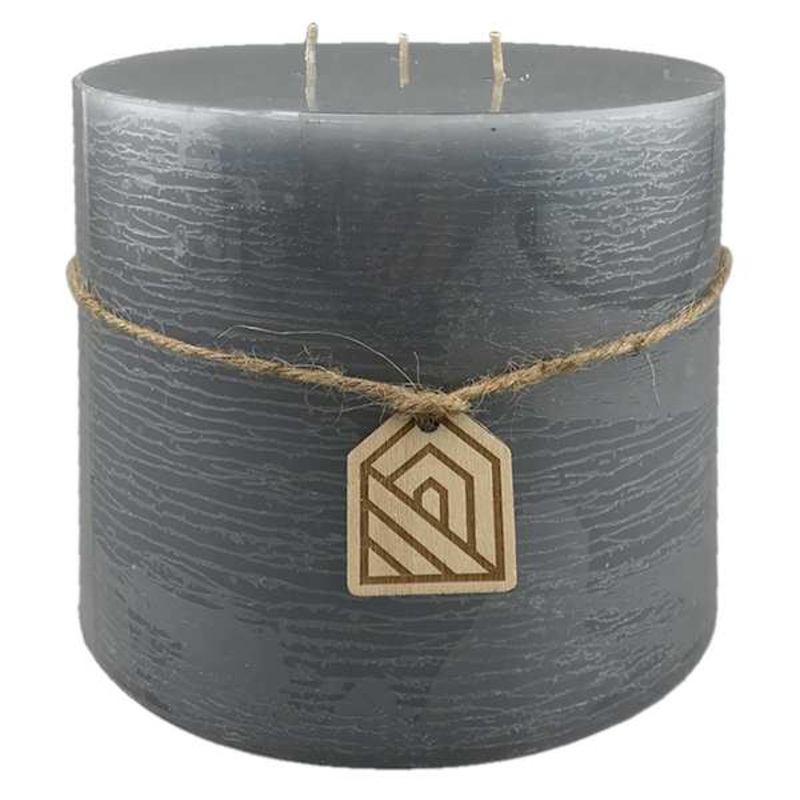 Light Grey Unscented Pillar Candle, 6×5