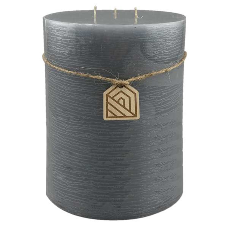 Light Grey Unscented Pillar Candle, 6×8