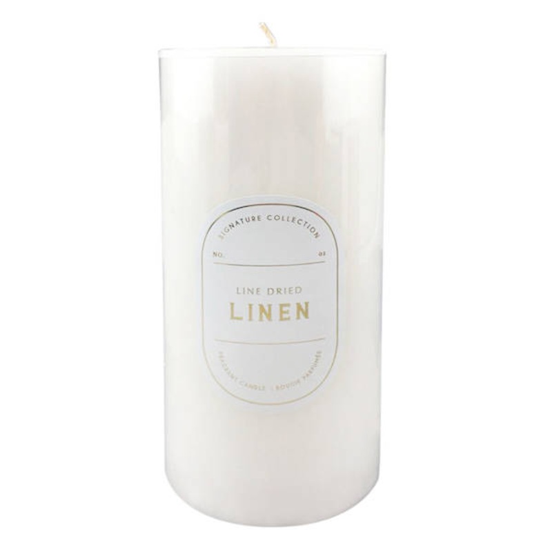 Line Dried Linen Scented Pillar Candle, 3×6