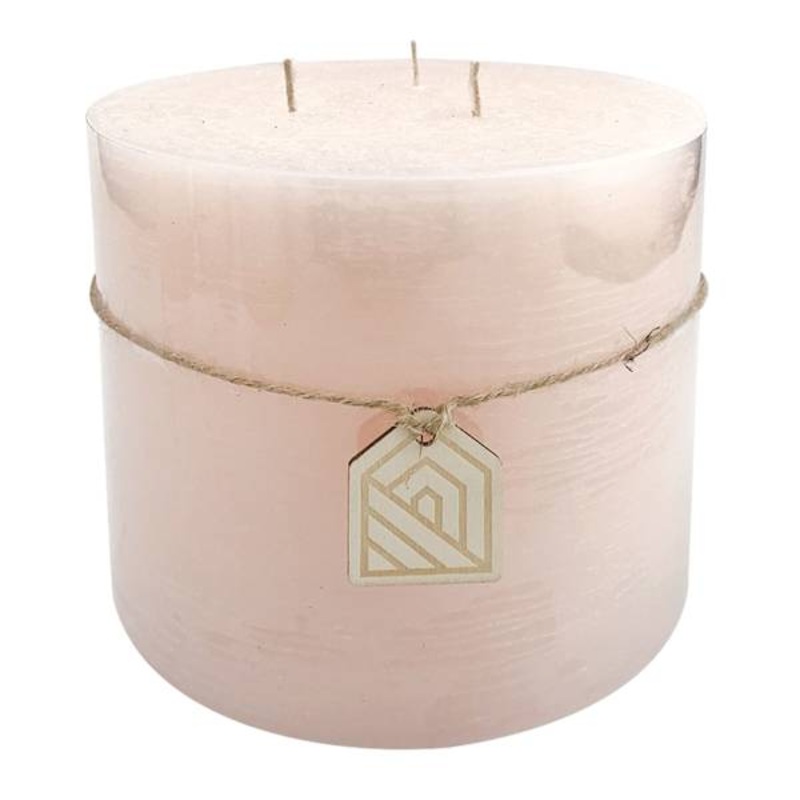 Pink Unscented Pillar Candle, 6×5