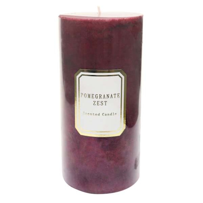 Pomegranate Zest Scented Pillar Candle, 3×6