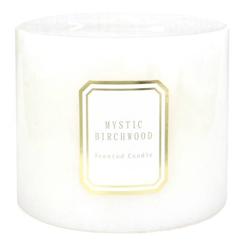 Providence White Mystic Birchwood Scented Pillar Candle, 6×5