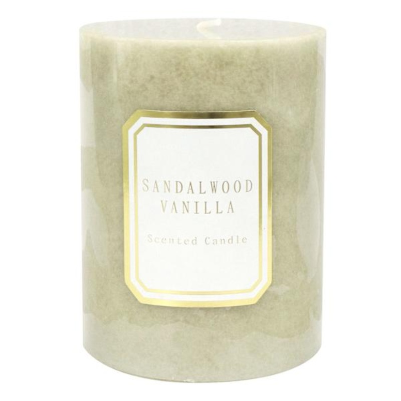 Sandalwood Vanilla Scented Pillar Candle, 3×4