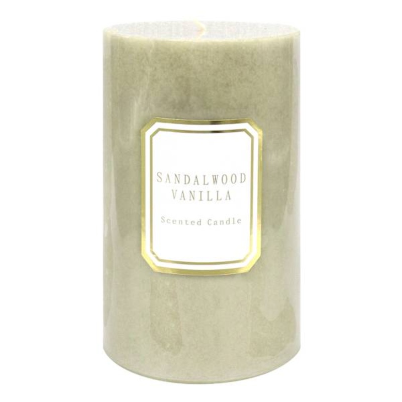 Sandalwood Vanilla Scented Pillar Candle, 4×6