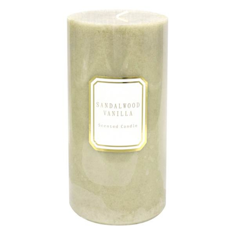 Sandalwood Vanilla Scented Pillar Candle, 4×8