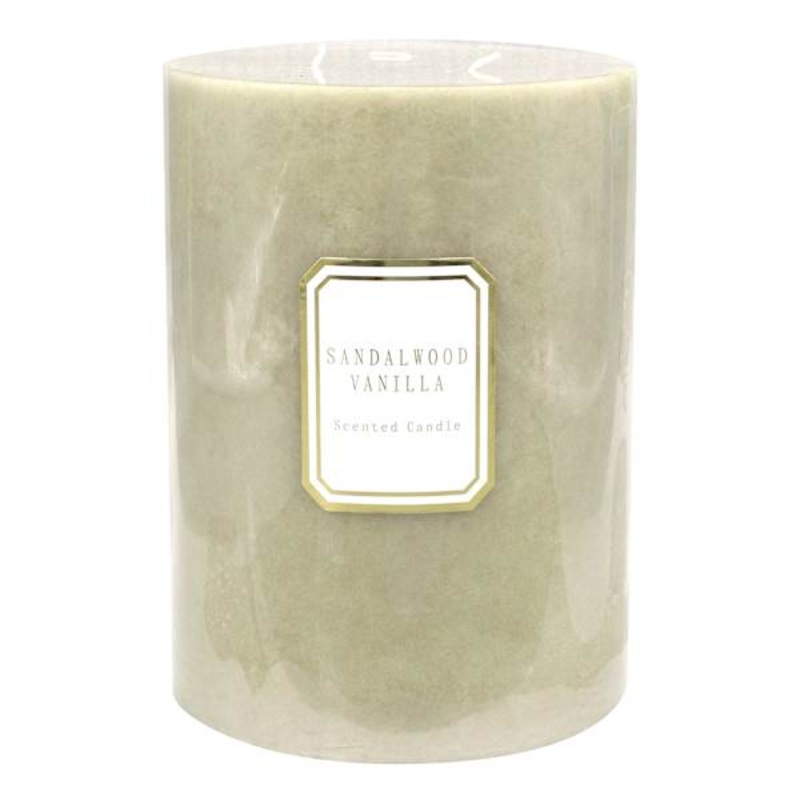 Sandalwood Vanilla Scented Pillar Candle, 6×8