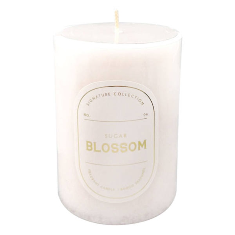 Sugar Blossom Scented Pillar Candle, 3×4