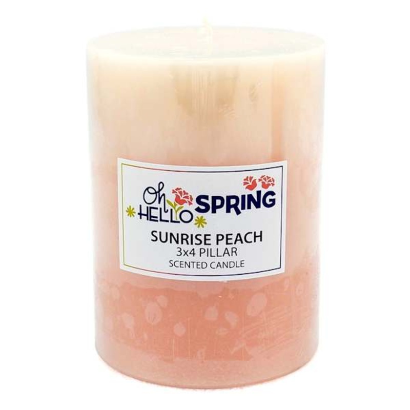 Sunrise Peach Scented Ombre Pillar Candle, 3×4