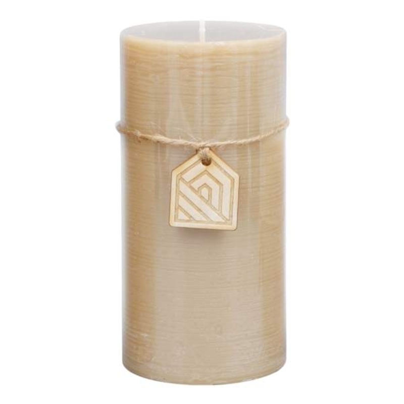 Tan Unscented Pillar Candle, 3×6