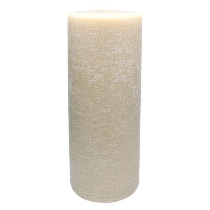 Tan Unscented Pillar Candle, 4×11