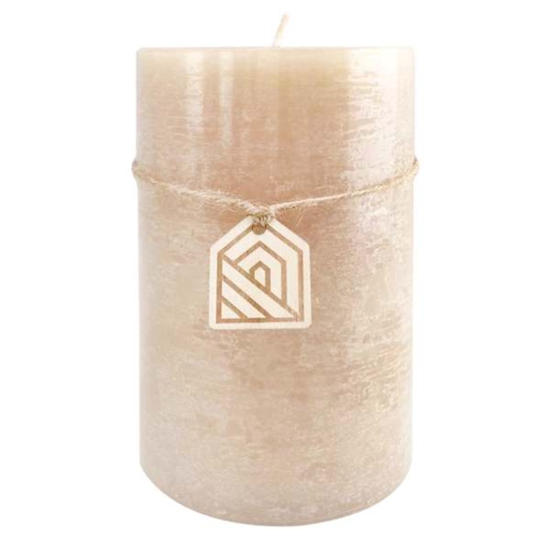 Tan Unscented Pillar Candle, 4×6