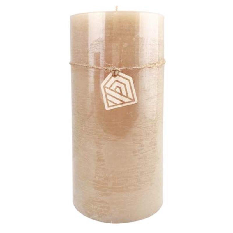 Tan Unscented Pillar Candle, 4×8
