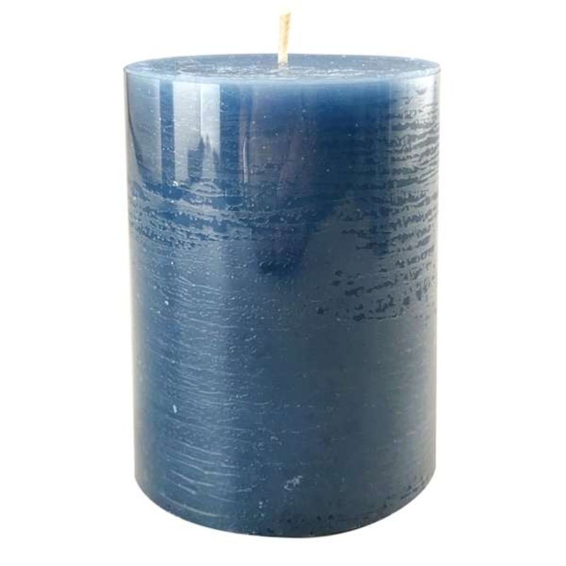 Teal Unscented Pillar Candle, 3×4