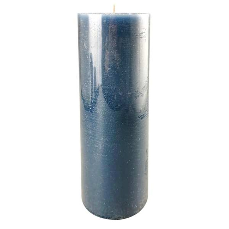 Teal Unscented Pillar Candle, 4×11
