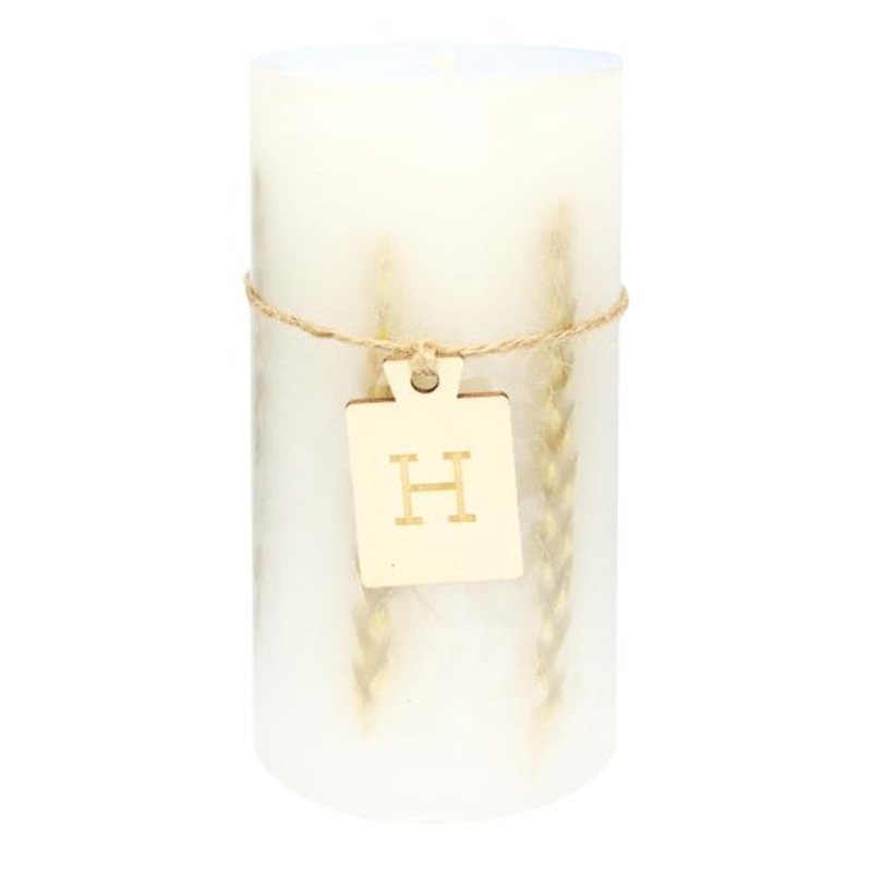 Wheat Embedded Unscented Pillar Candle, 3×6