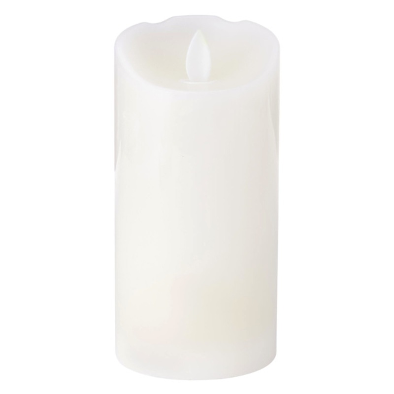 White Wax LED Pillar Candle, 3×6