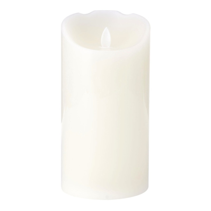 White Wax LED Pillar Candle, 4×8