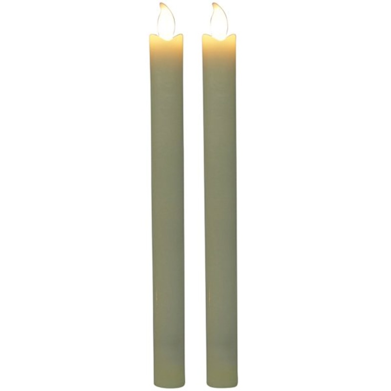 2-Pack Ivory Wax LED Taper Candles, 10″