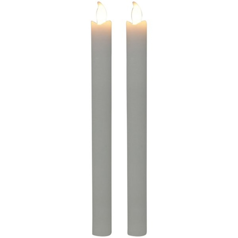 2-Pack White LED Taper Candles, 10″