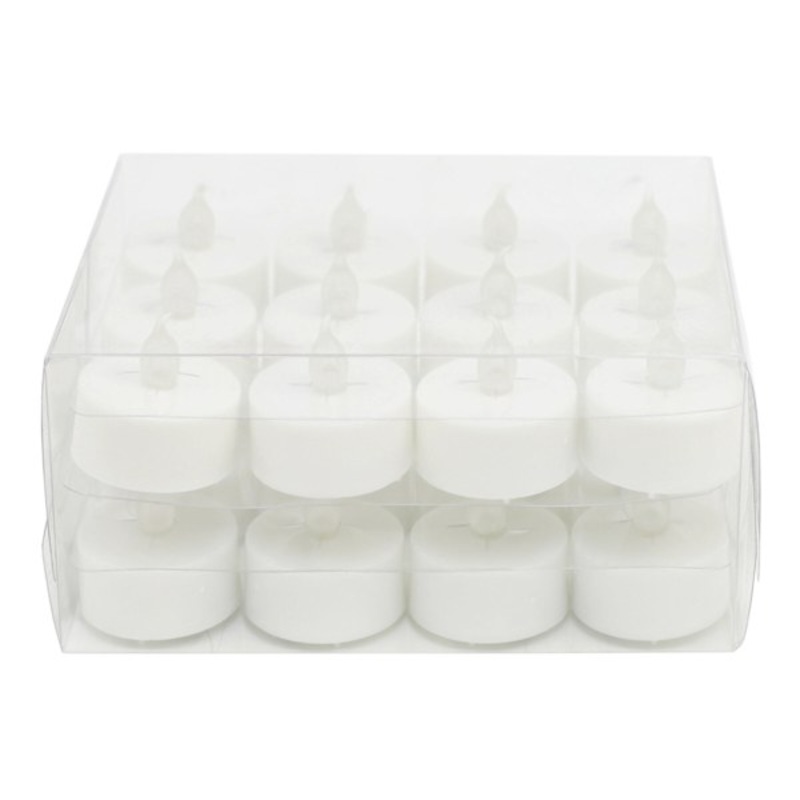 24-Pack White LED Tealight Candles with 6 Hour Timer