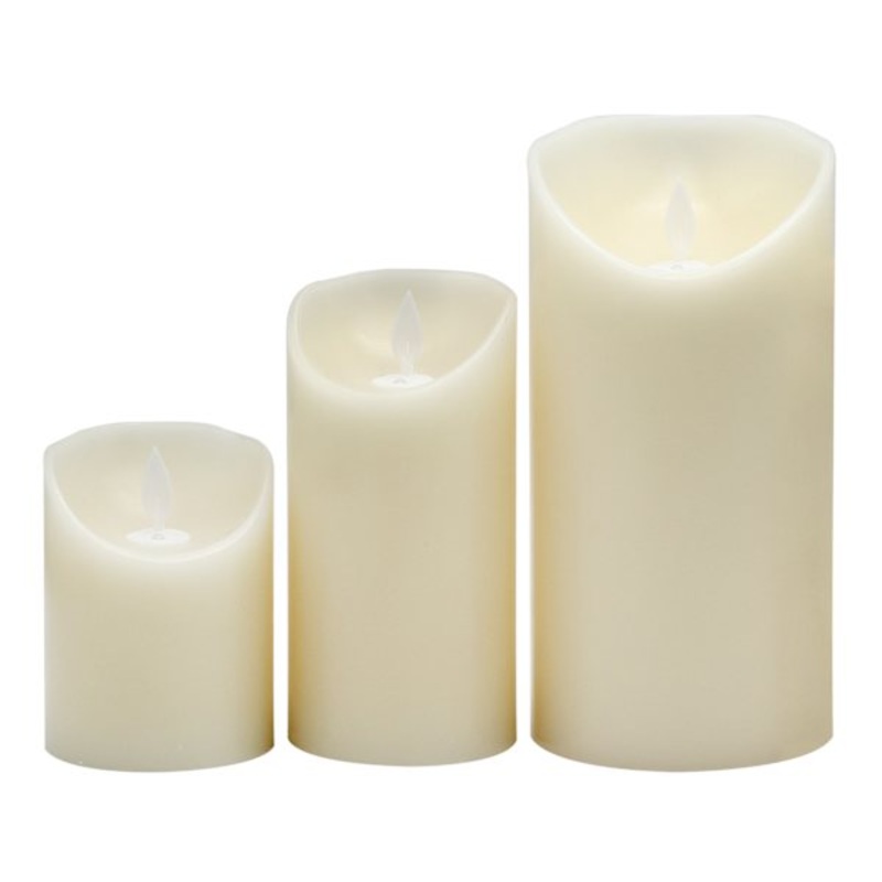 3-Pack Ivory LED Pillar Candles