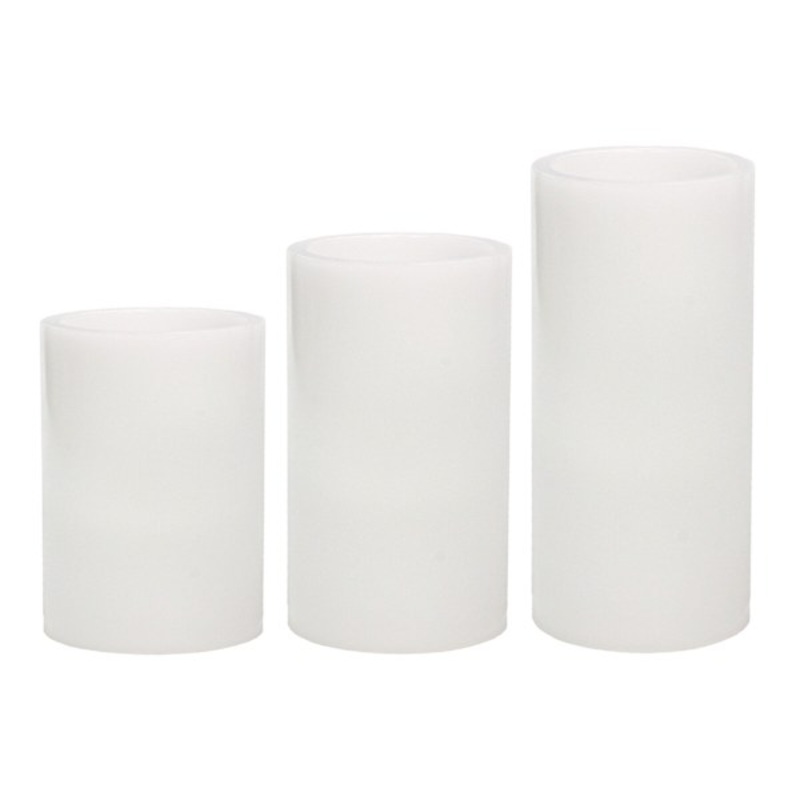 3-Pack White LED Flameless Pillar Candles