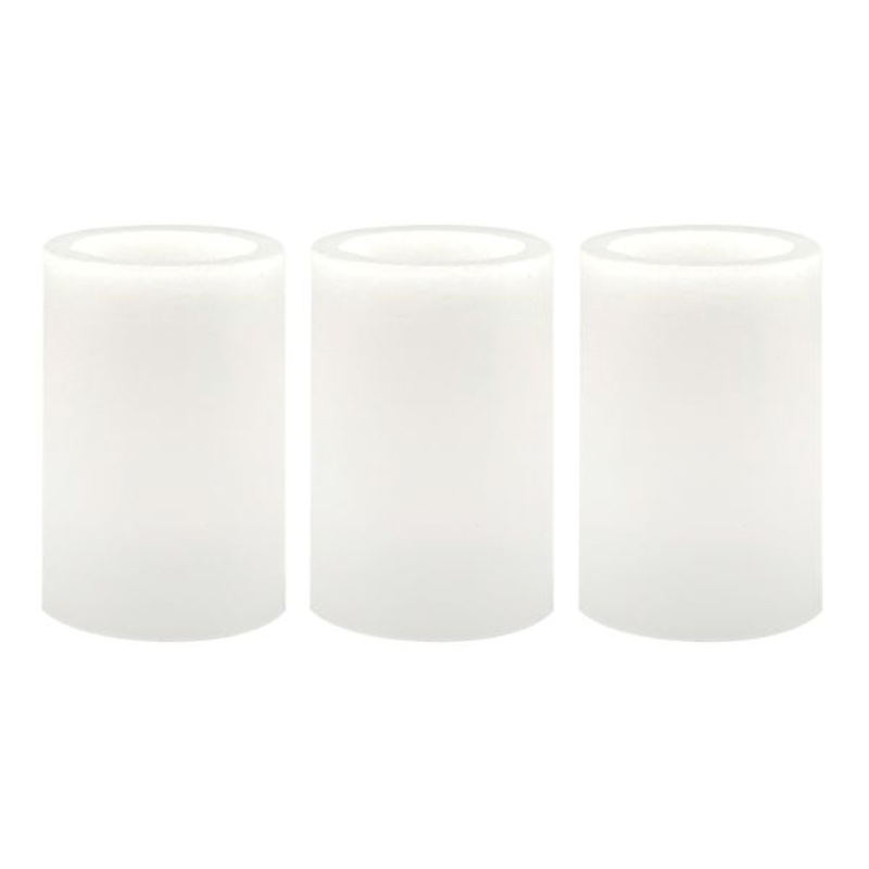 3-Pack White Wax LED Flameless Votive Candles
