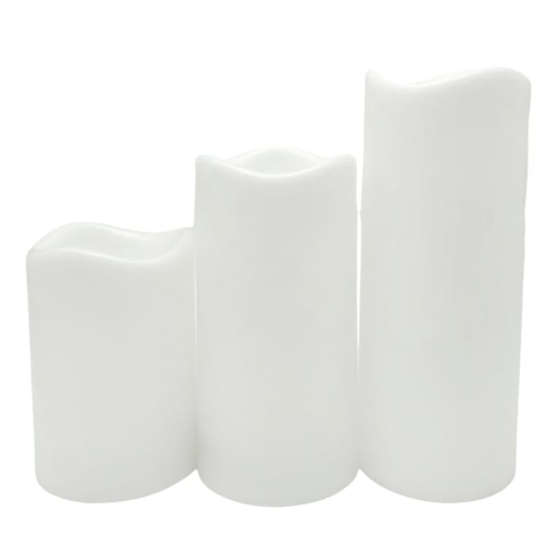 3Pk White Pillar 4×6-8-10 Candle