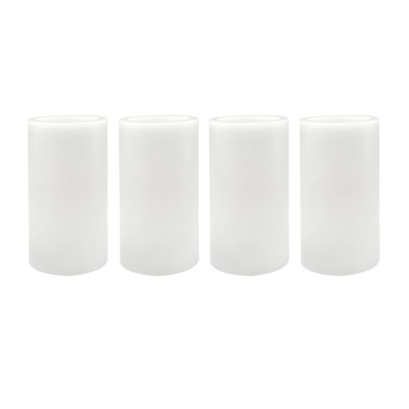 4-Pack White LED Flameless Pillar Candles, 3×6