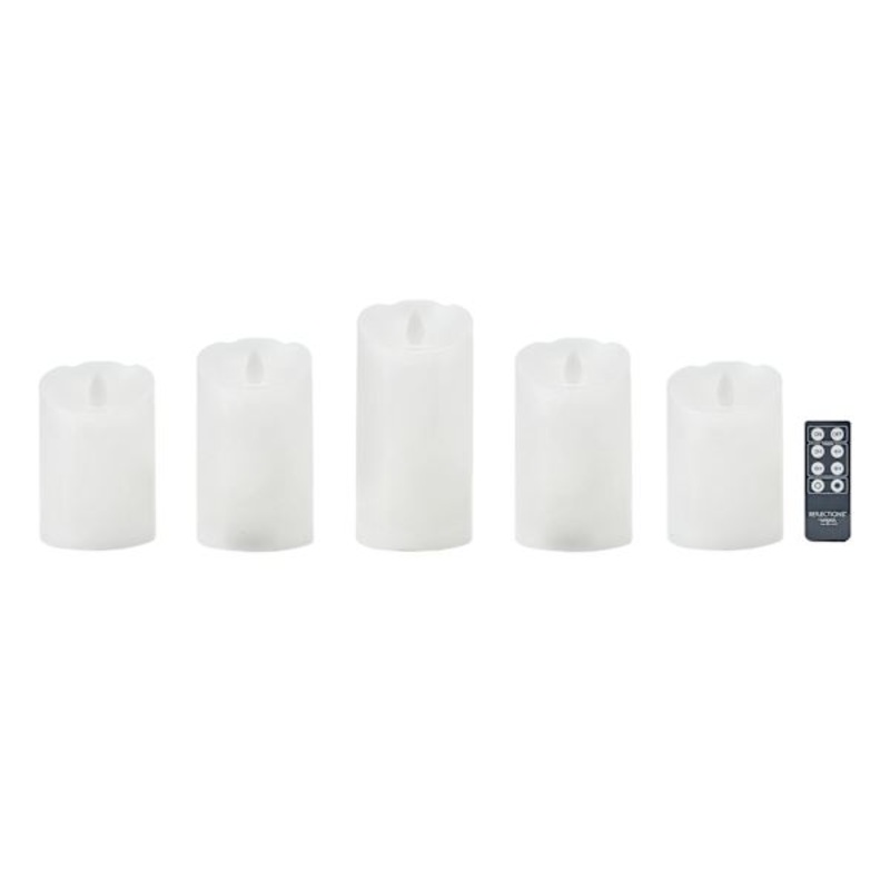 5-Piece Realistic White LED Candle Set