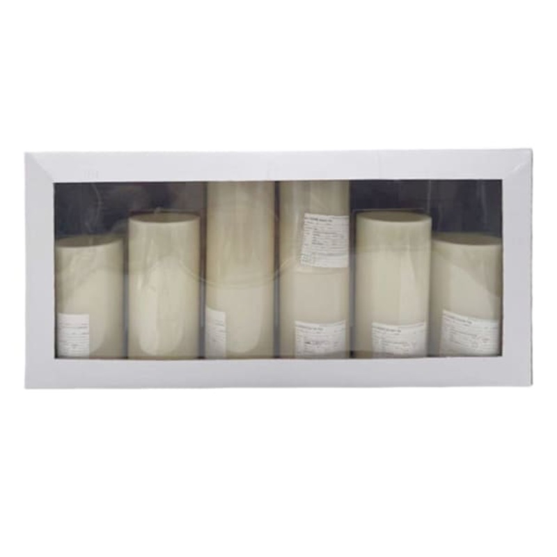 7Pk Ivory Pillars 3×4-5-6-8 Candle