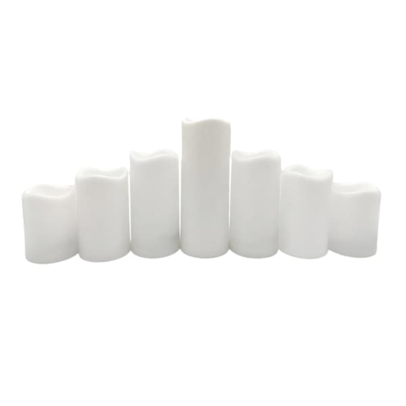 7Pk White Pillars 3X4-5-6-8 Candle