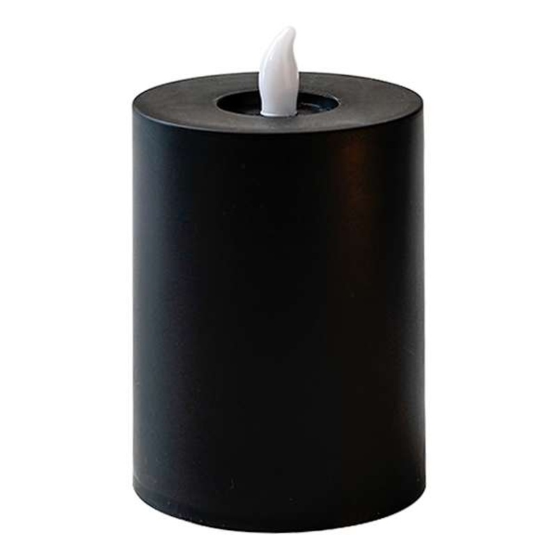 Black LED Pillar Candle with 6-Hour Timer, 3×4