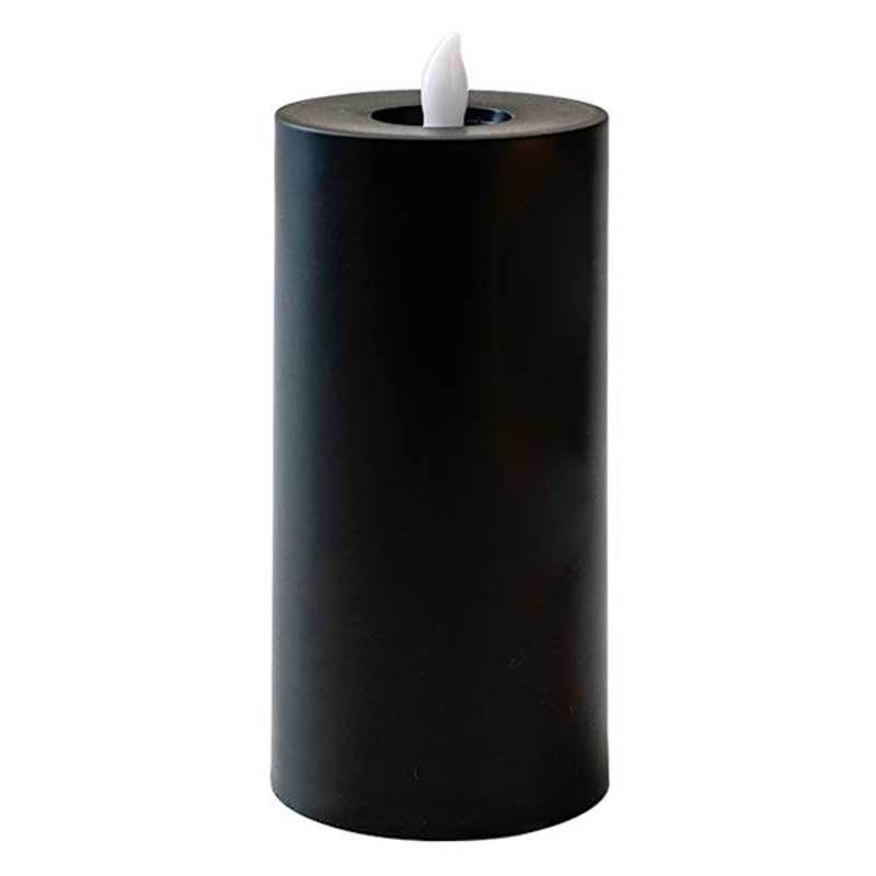 Black LED Pillar Candle with 6-Hour Timer, 3×6