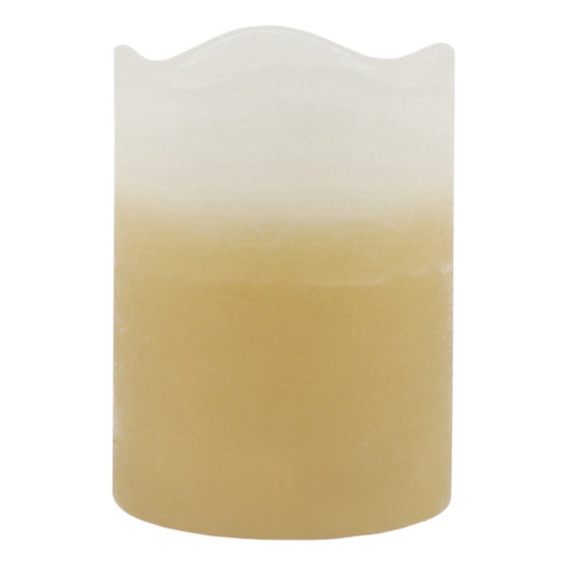 Brown Ombre Wax LED Pillar Candle with 6 Hour Timer, 3×4