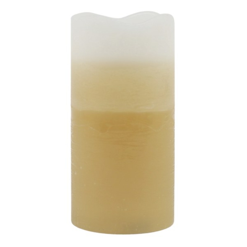 Brown Ombre Wax LED Pillar Candle with 6-Hour Timer, 3×6