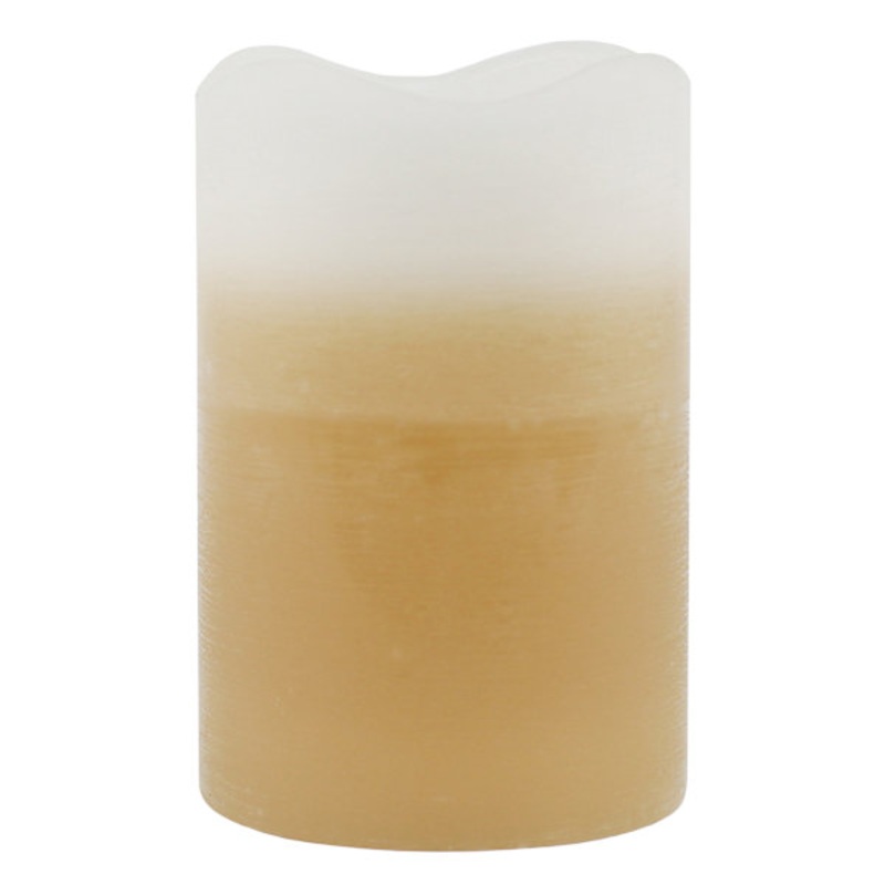 Brown Ombre Wax LED Pillar Candle with 6 Hour Timer, 4×6