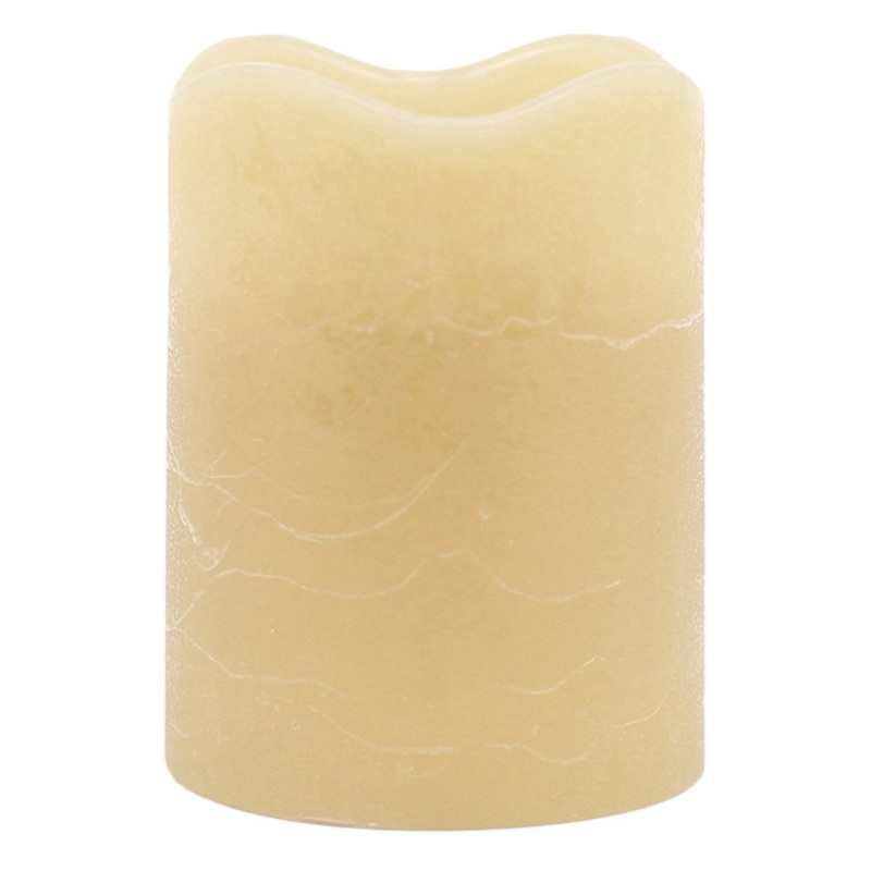 Brown Wax LED Pillar Candle with 6 Hour Timer, 3×4