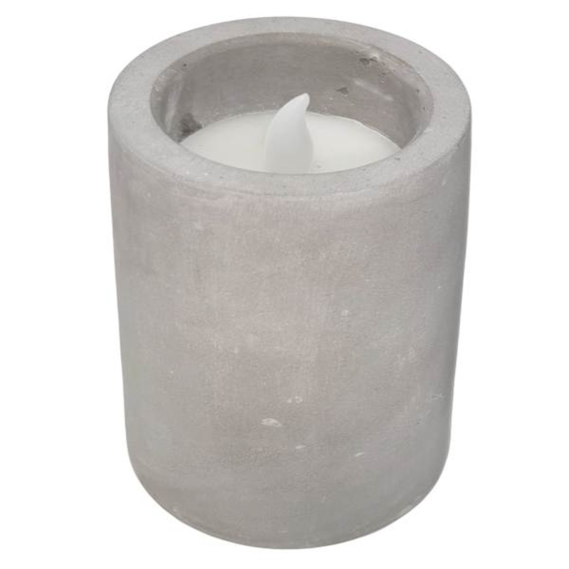 Cement Wax LED Pillar Candle, 3×4
