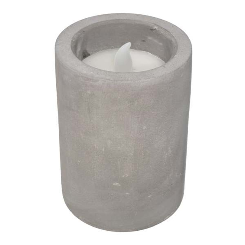 Cement Wax LED Pillar Candle, 3×5